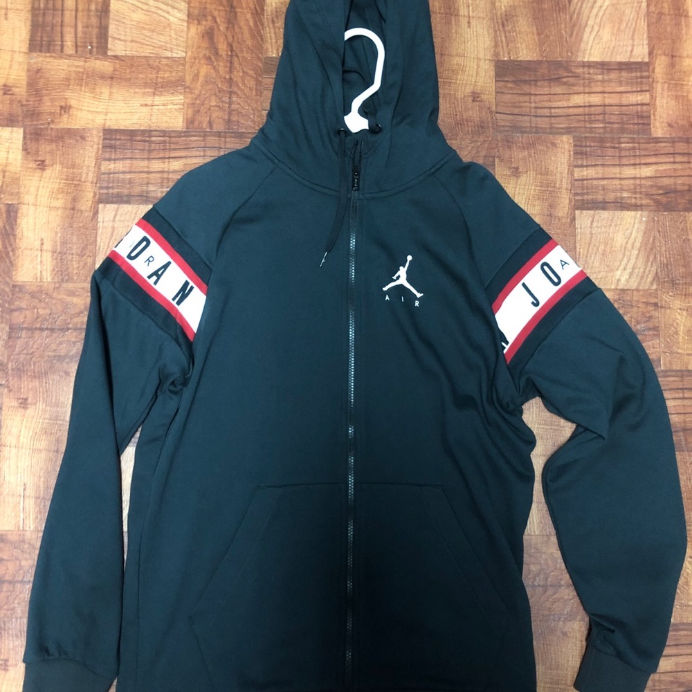 Men's Air Jordan Black Tech Fleece Full-Zip Hoodie Medium